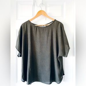 Anne Klein Women’s Plus Size Rambling Dot Printed Short-Sleeve Top 1X NWT